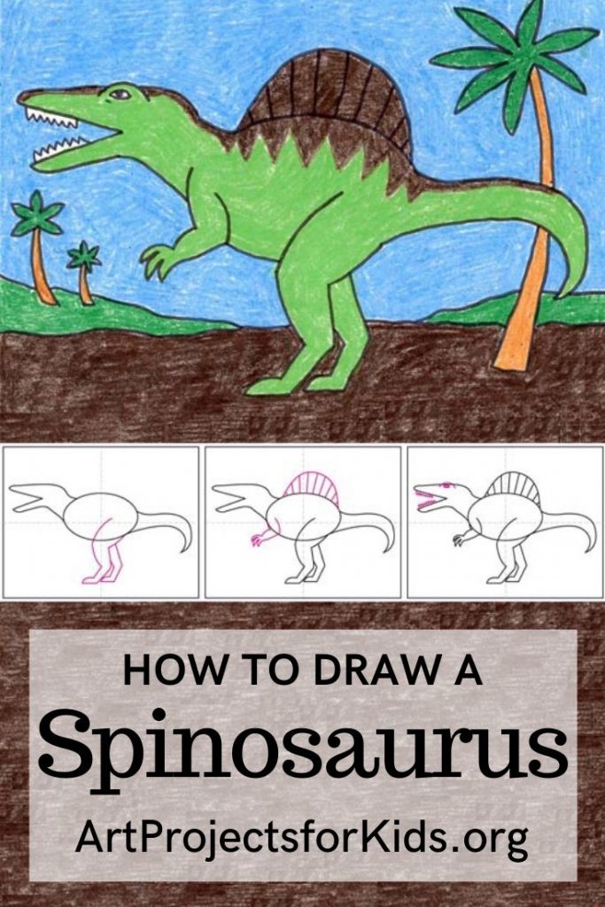 How to Draw Spinosaurus · Art Projects for Kids