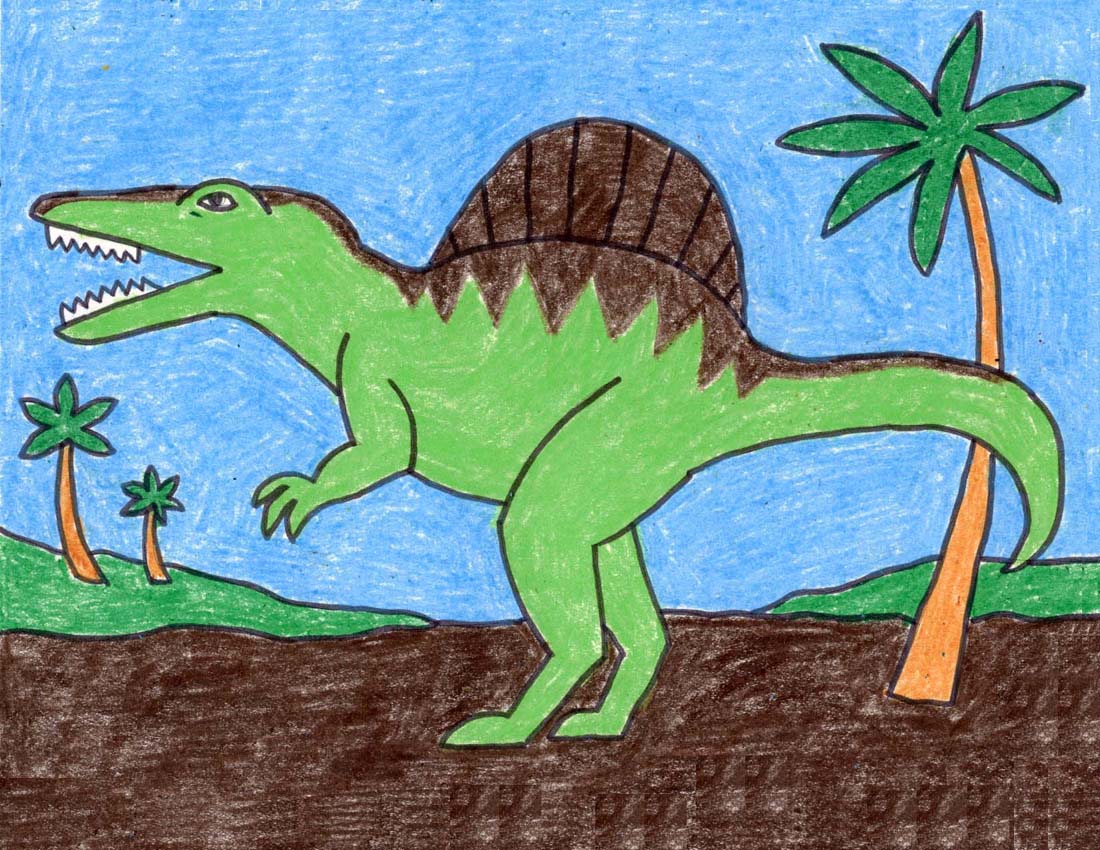 Spinosaurus Drawing For Kids