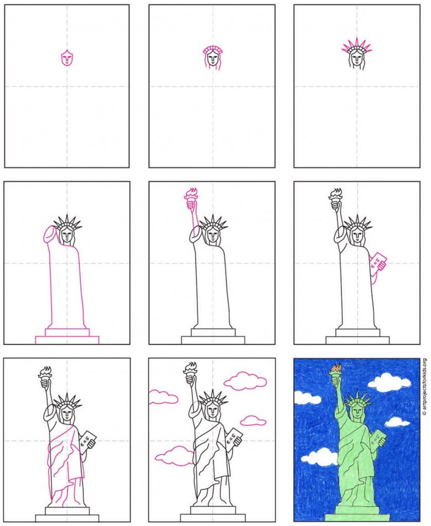 Draw the Statue of Liberty · Art Projects for Kids