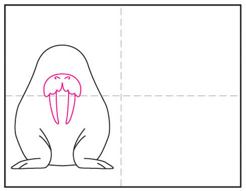 walrus face drawing