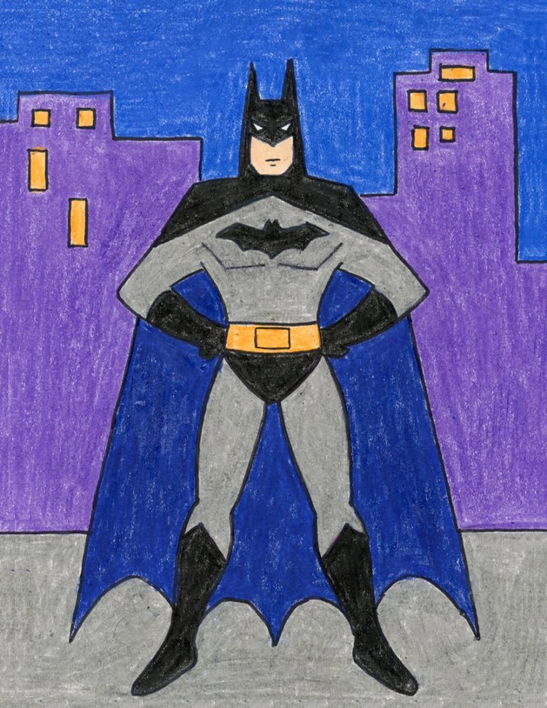 Easy How to Draw Batman Tutorial and Batman Coloring Page