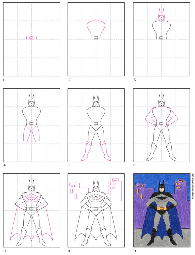 How To Draw Batman Art Projects For Kids