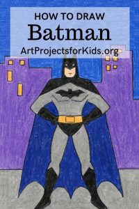 Easy How to Draw Batman Tutorial and Batman Coloring Page