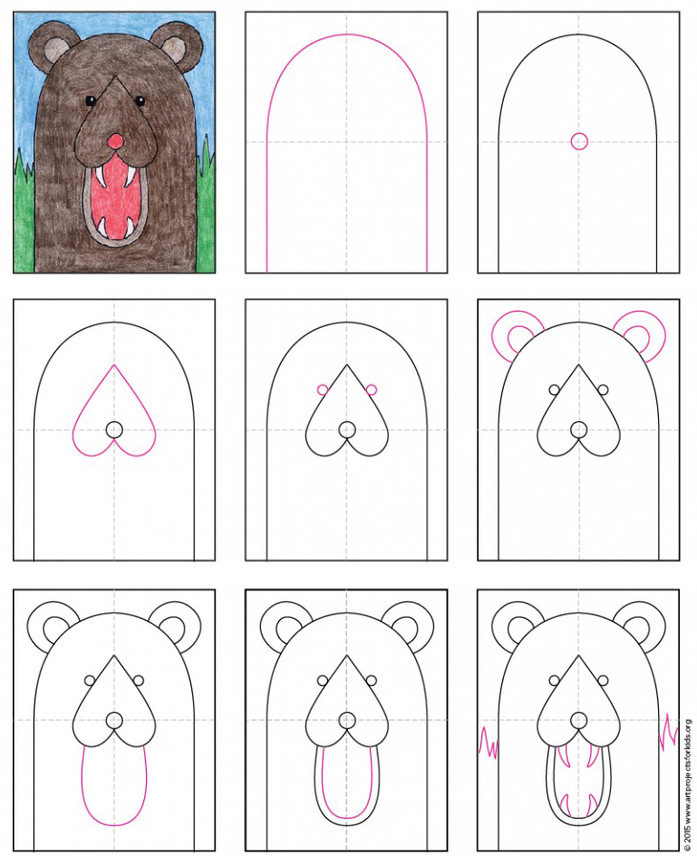 Draw a Bear Face Â· Art Projects for Kids