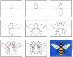 How to Draw a Bee | Bee Coloring Page