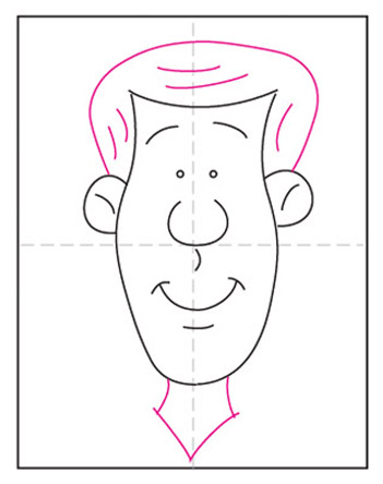 Easy How to Draw a Cartoon Face Tutorial and Cartoon Coloring Page