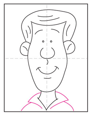 Featured image of post How To Draw A Man Face Step By Step Easy : Mark off the width and height of the picture.