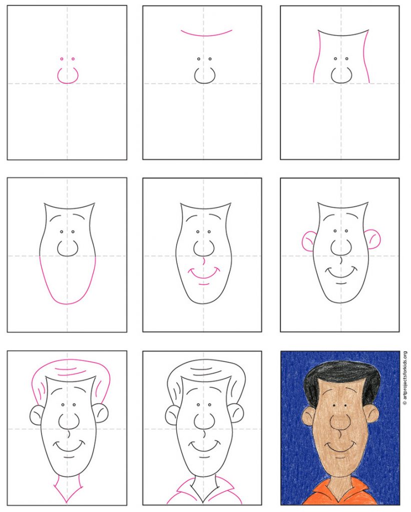 how to draw cartoon figures step by step