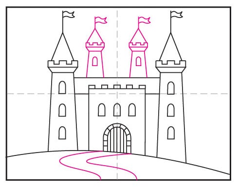 Draw a Castle on a Hill · Art Projects for Kids