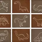 A drawing of dinosaurs, made with the help of an easy step by step tutorial. A fun animal drawing for kids project.