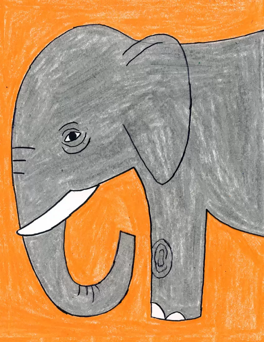 How to Draw an Elephant Face - Easy Drawing Art-saigonsouth.com.vn