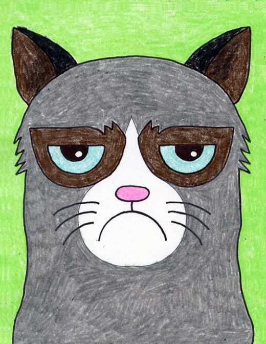 How to Draw Grumpy Cat | Grumpy Cat Coloring Page