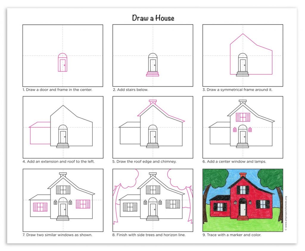 How to Draw a House · Art Projects for Kids