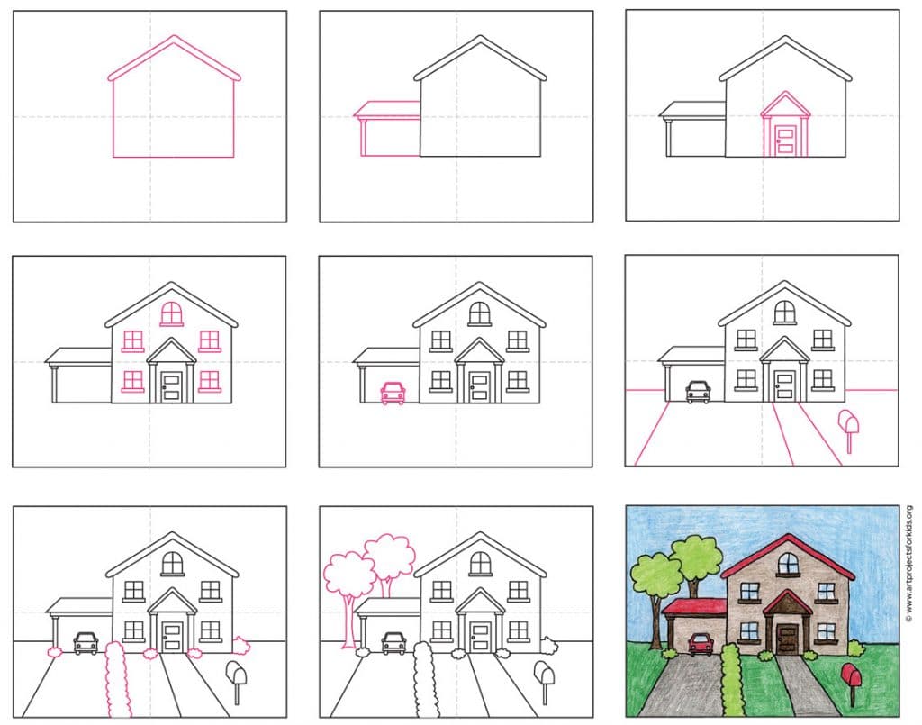 How to Draw a House · Art Projects for Kids