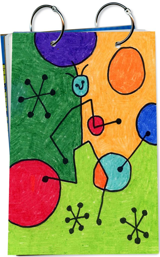 Easy Joan Miro Art Project and Joan Miro Coloring Page