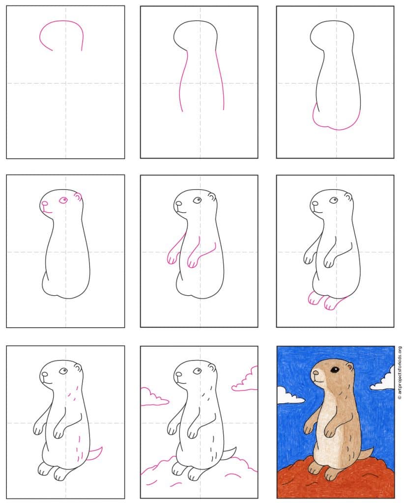 How to Draw a Prairie Dog · Art Projects for Kids