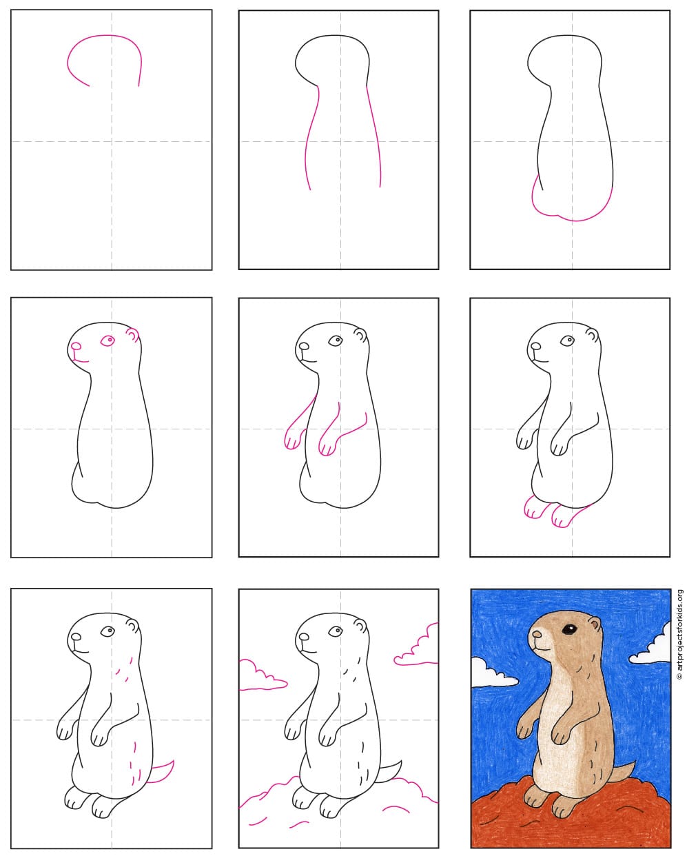 How to Draw a Prairie Dog Â· Art Projects for Kids