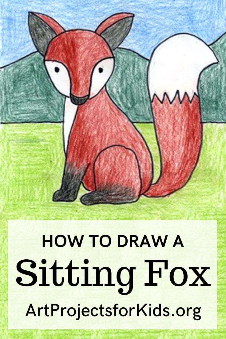 Draw a Sitting Fox · Art Projects for Kids