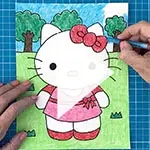 Easy How to Draw Hello Kitty Tutorial Video and Coloring Page