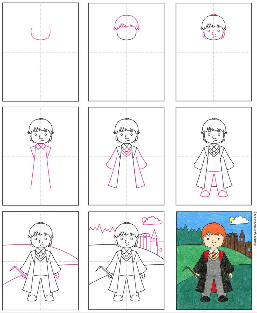 How to draw Ron Weasley