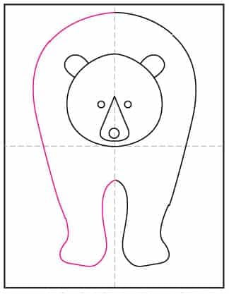 Draw a grizzly bear step 5 showing how to finish the body and legs.