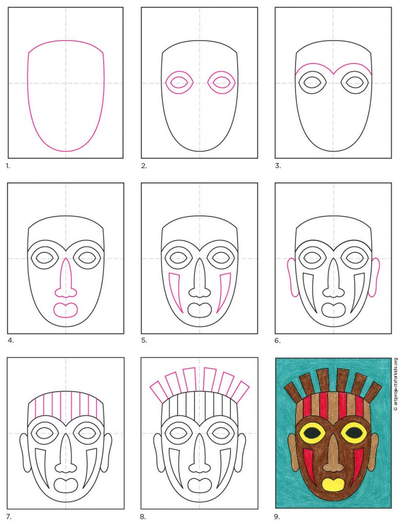 How to Draw a Tribal Mask · Art Projects for Kids