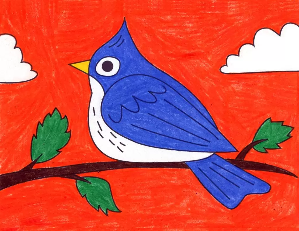 Easy Bird Drawing and Colouring Step by Step | How to Draw an Easy Cute Bird  and Colour It