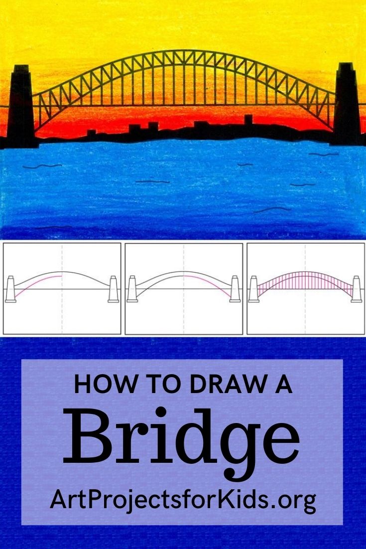 How to Draw a Bridge · Art Projects for Kids