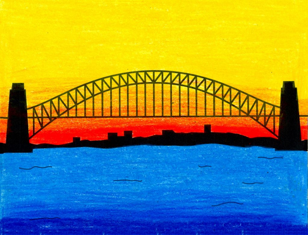 Sunset Drawing Easy Oil Pastel