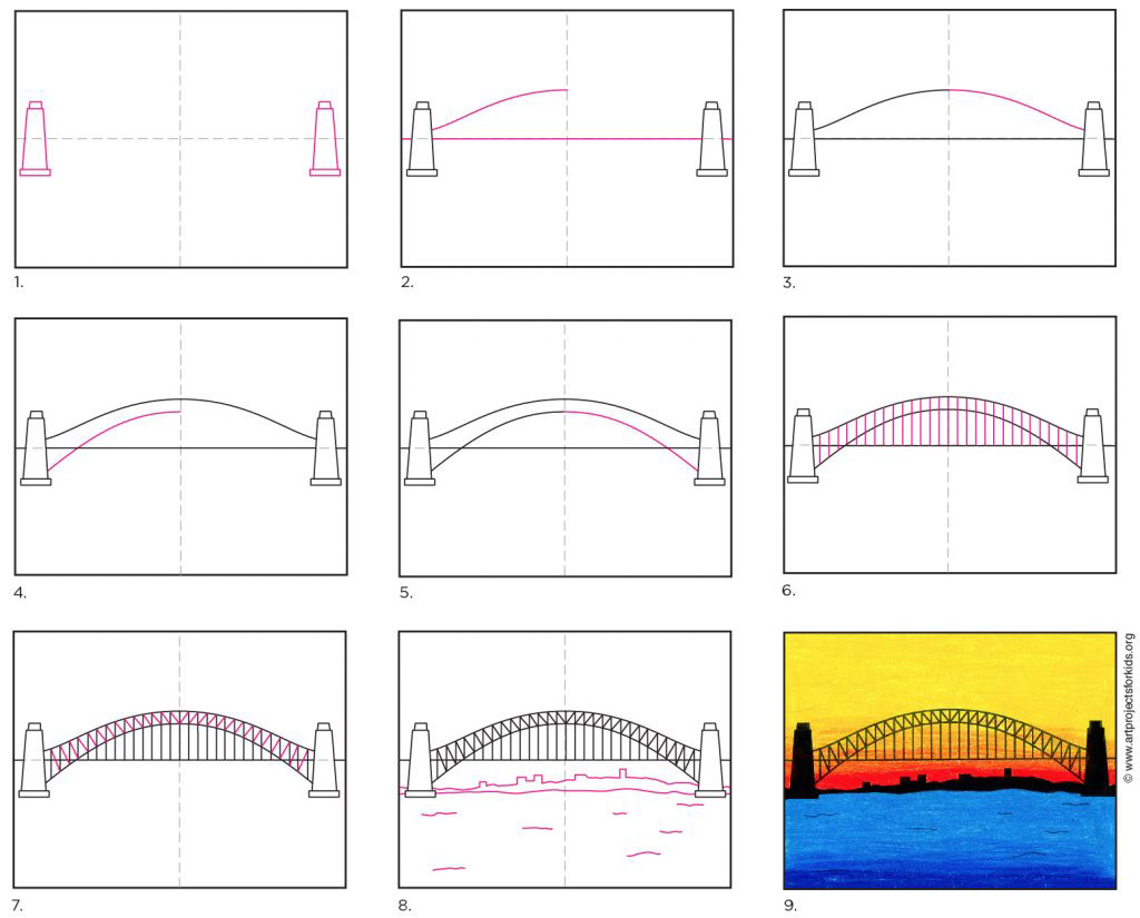 How To Draw A Bridge Art Projects For Kids