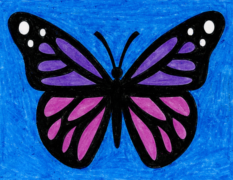 purple butterfly drawing