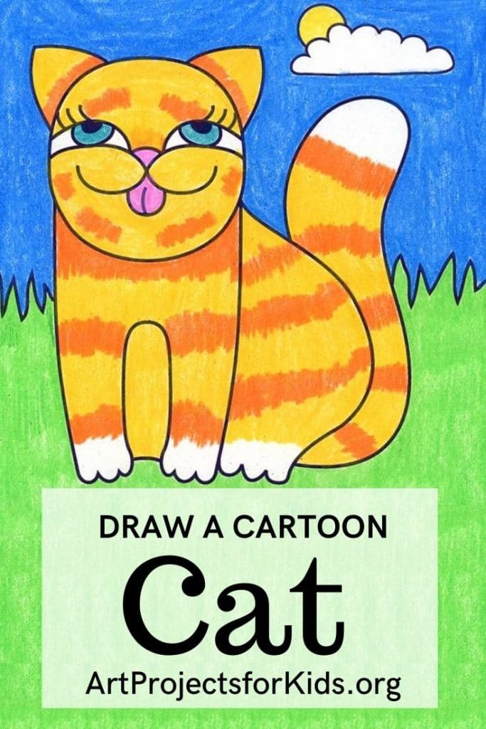 How to Make Cute Drawings with a Cartoon Cat · Art Projects for Kids