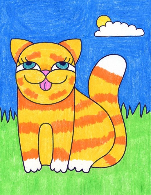 How to Make Cute Drawings with a Cartoon Cat · Art Projects for Kids