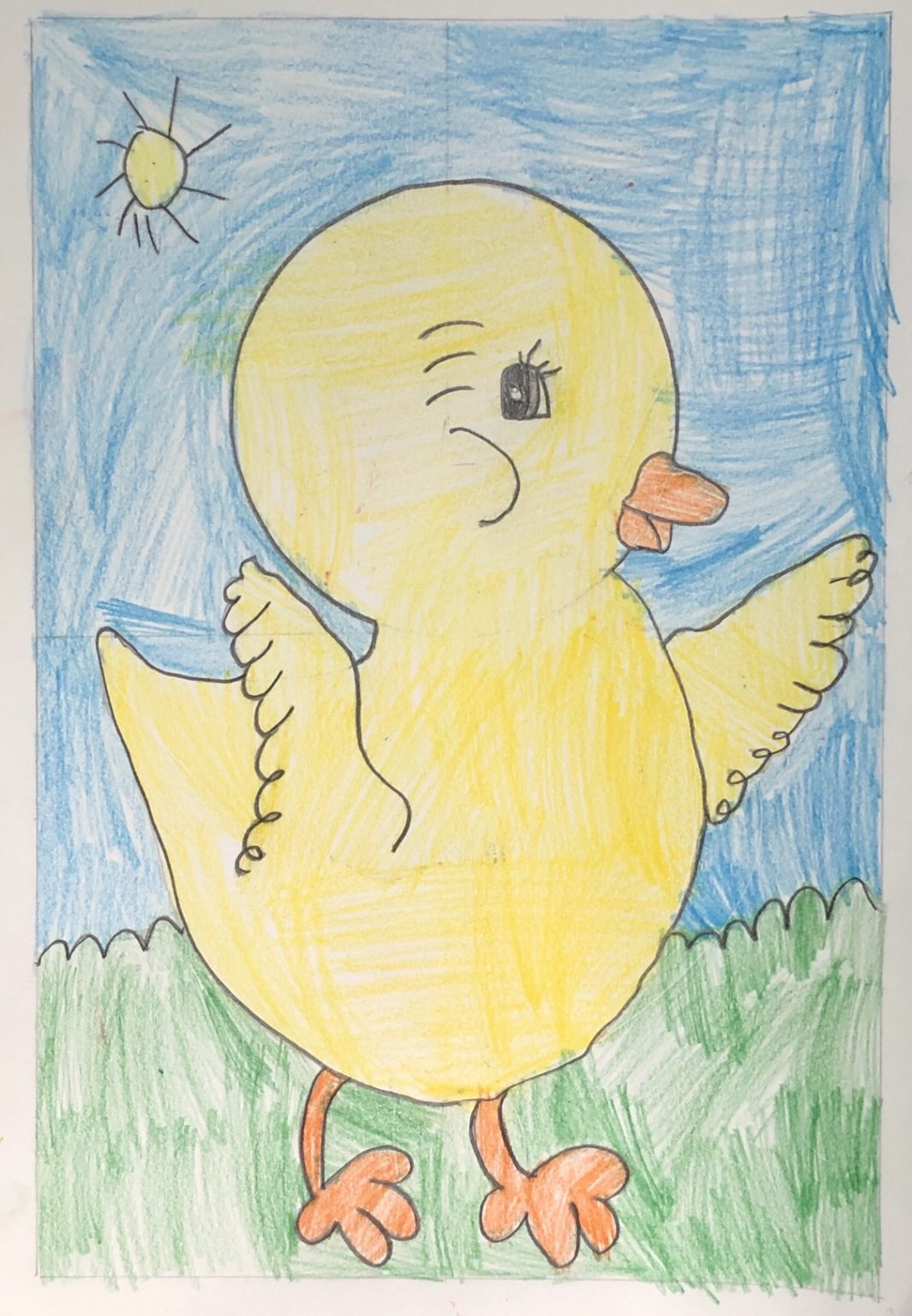 Easy How to Draw a Baby Chick Tutorial and Baby Chick Coloring Page