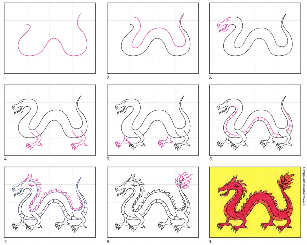 How To Draw A Chinese Dragon Art Projects For Kids