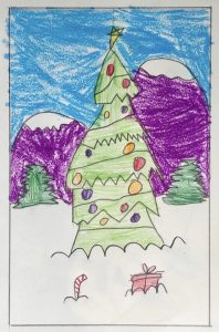 Easy How to Draw a Christmas Tree Tutorial and Coloring Page