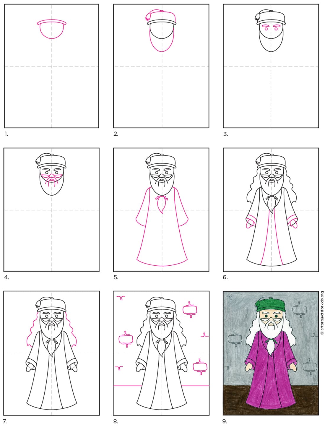 how-to-draw-dumbledore-art-projects-for-kids