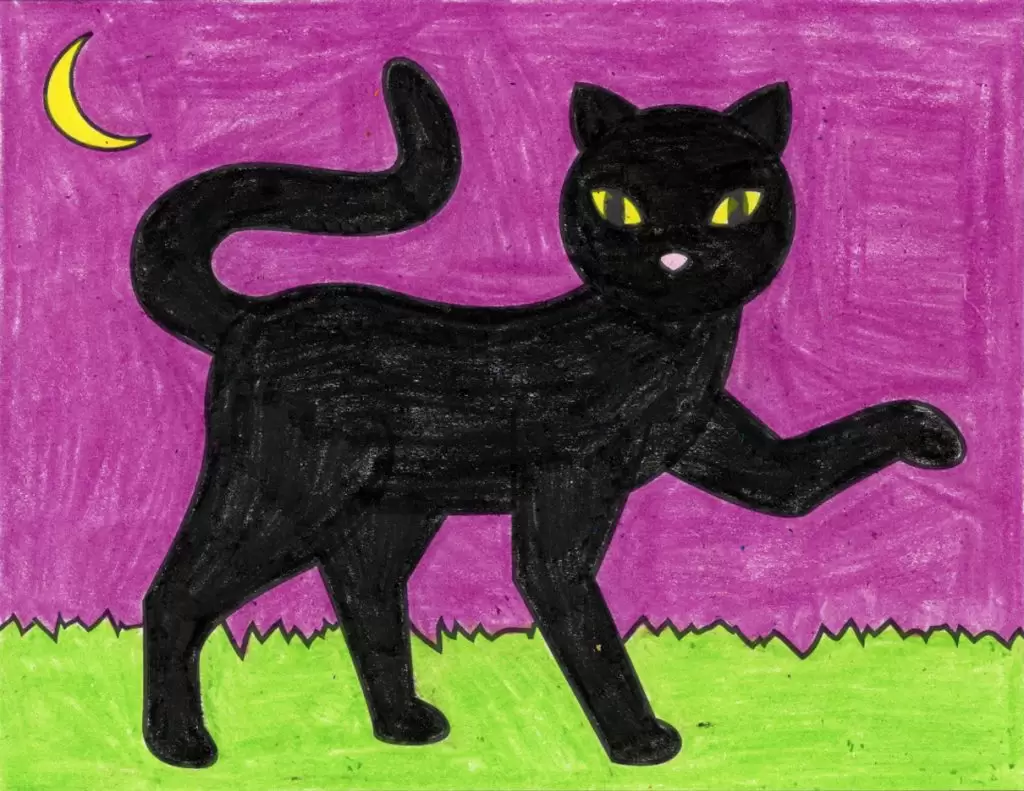 Easy How to Draw a Cartoon Cat Tutorial and Cat Coloring Pages