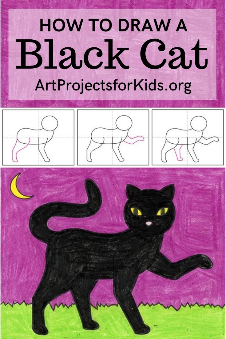 How to Draw a Black Cat · Art Projects for Kids