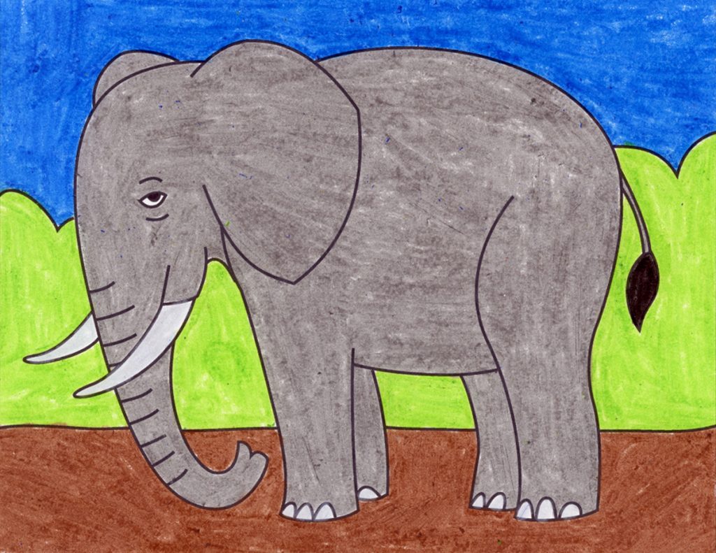 How To Draw An Elephant For Kids Draw An Elephant Pdf Click To Visit