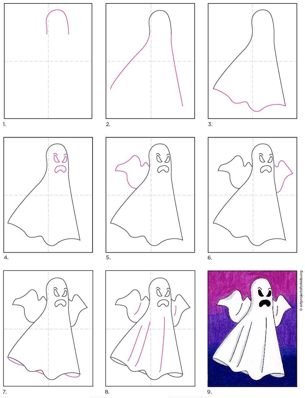 How to Draw a Ghost · Art Projects for Kids