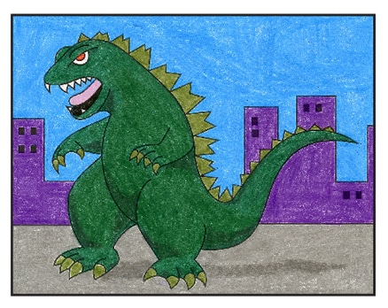 How to Draw Godzilla · Art Projects for Kids