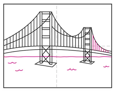 Truss bridge model fragment. Outline frame model - Stock Illustration  [83105275] - PIXTA