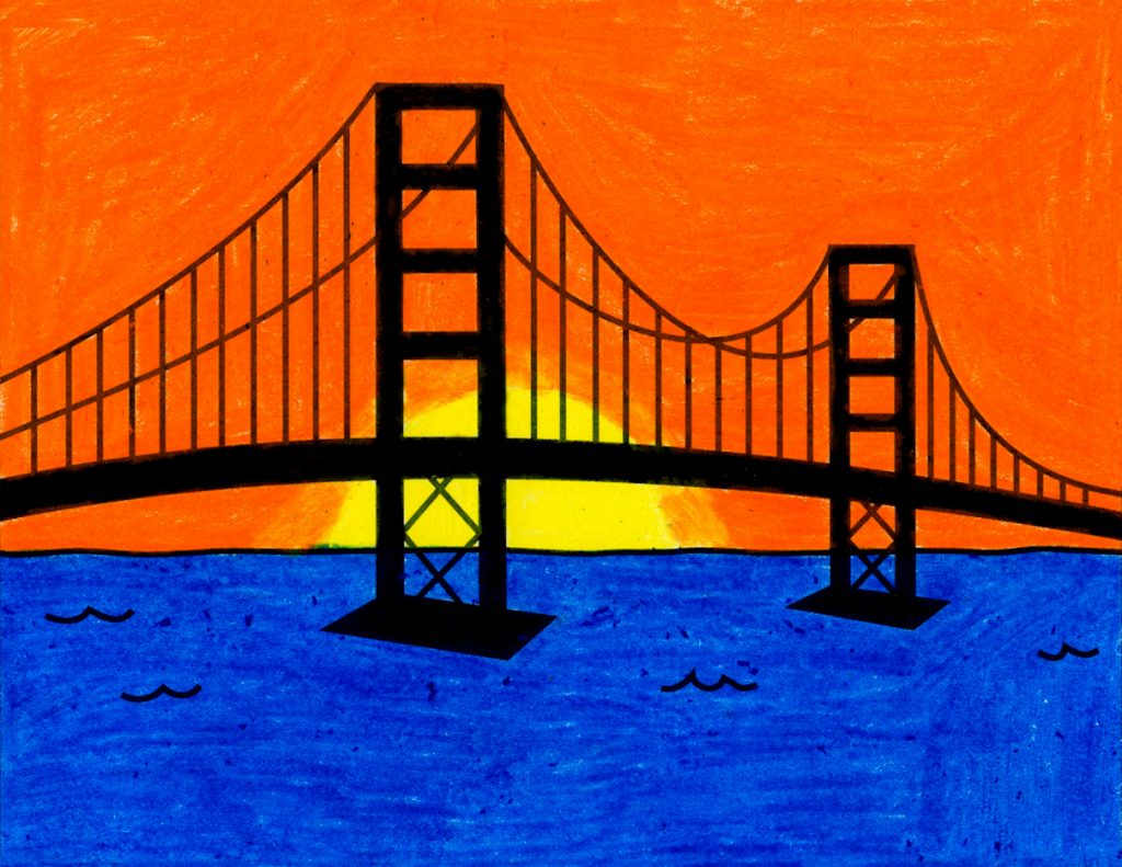 How To Draw The Golden Gate Bridge Art Projects For Kids