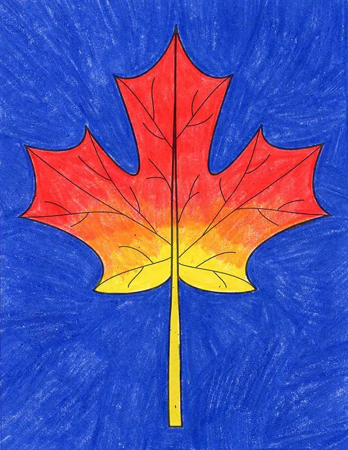 Easy How to Draw a Maple Leaf Tutorial and Maple Leaf Coloring Page
