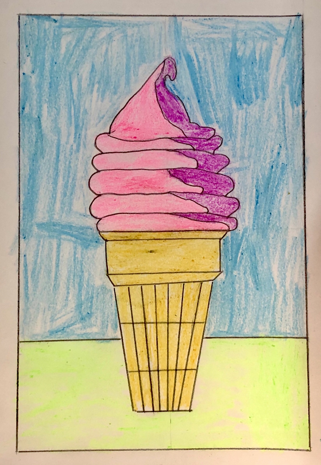 Нарисовать мороженое карандашом