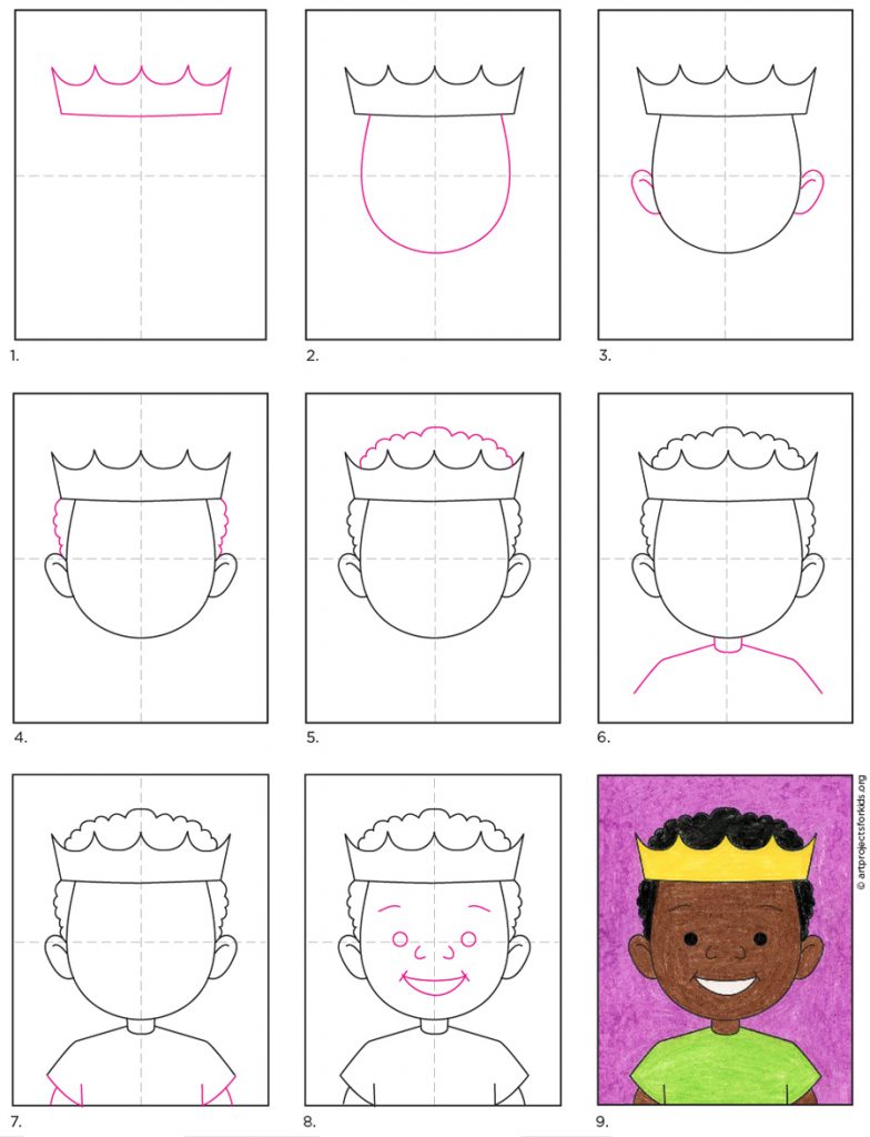 King Of Kindergarten How To Draw A Self Portrait Art Projects For Kids