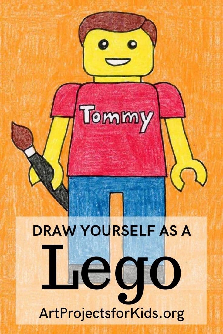 Easy How to Draw a Lego Tutorial Video and Lego Coloring Page