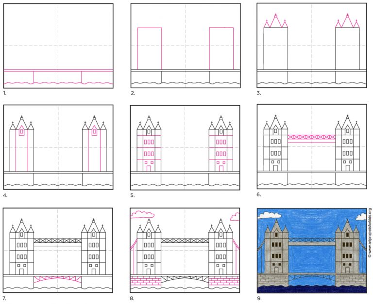 Draw the London Tower Bridge · Art Projects for Kids