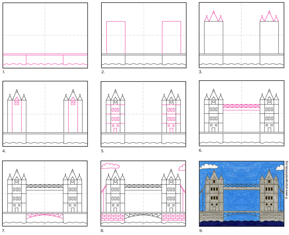 Draw the London Tower Bridge Â· Art Projects for Kids